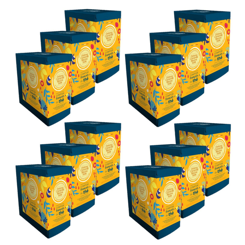 Lot 12x Thé Oolong caramel beurre salé - 20 sachets - Boîte 40g