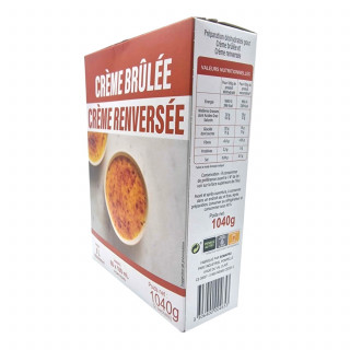 Lot 3x Préparation pour crème brulée ou crème renversée - 2 paquets de 520g - Boîte 1,04kg