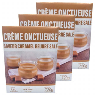 Lot 3x Préparation pour crème saveur caramel beurre salé - 2 paquets de 360g - Boîte 720g