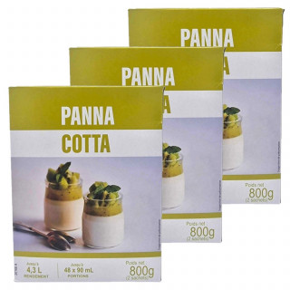 Lot 3x Préparation pour panna cotta - 2 paquets de 400g - Boîte 800g