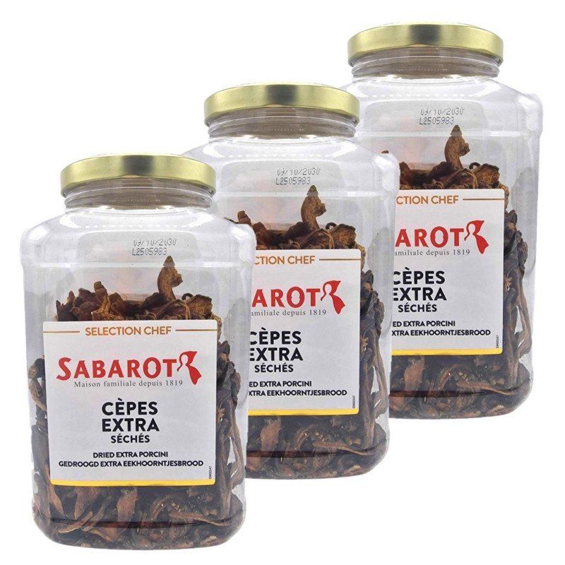 Lot 3x Cèpes extra séchés - Bocal 400g