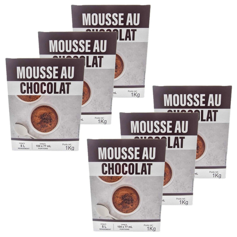 Lot 6x Préparation pour mousse au chocolat - Boîte 1kg