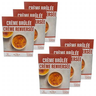 Lot 6x Préparation pour crème brulée ou crème renversée - 2 paquets de 520g - Boîte 1,04kg