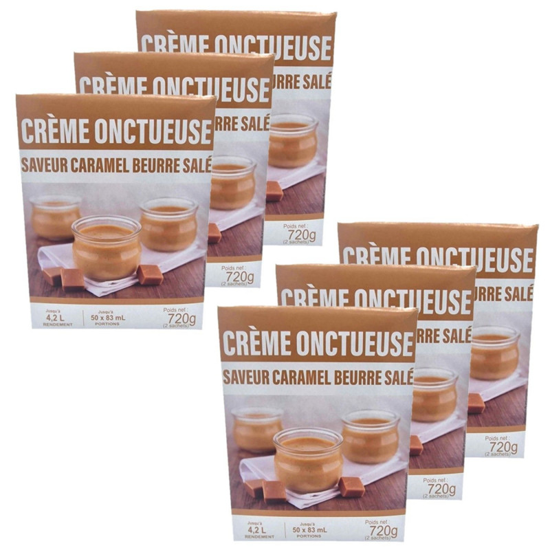 Lot 6x Préparation pour crème saveur caramel beurre salé - 2 paquets de 360g - Boîte 720g