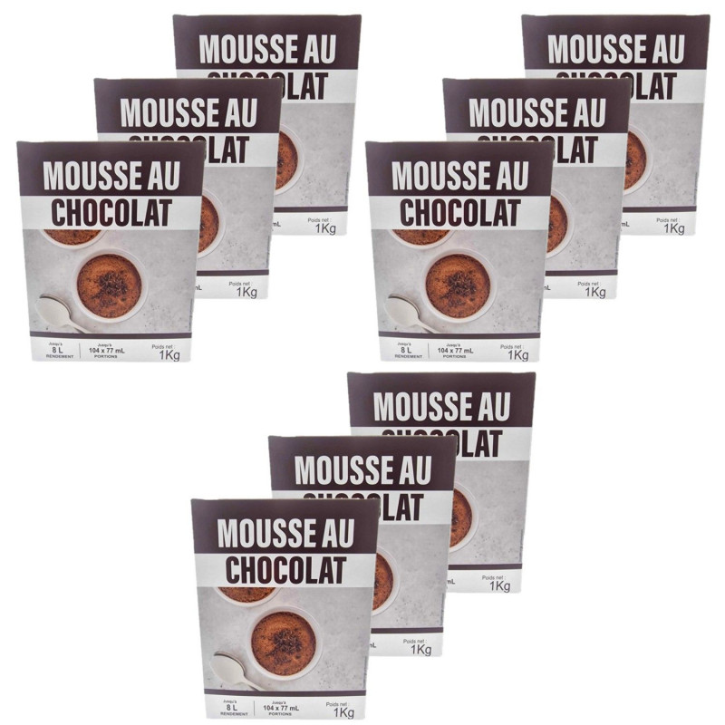 Lot 9x Préparation pour mousse au chocolat - Boîte 1kg