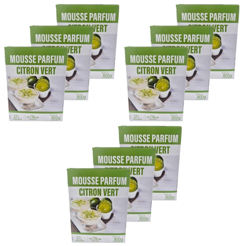 Lot 9x Préparation pour mousse citron vert - 2 paquets de 400g - Boîte 800g