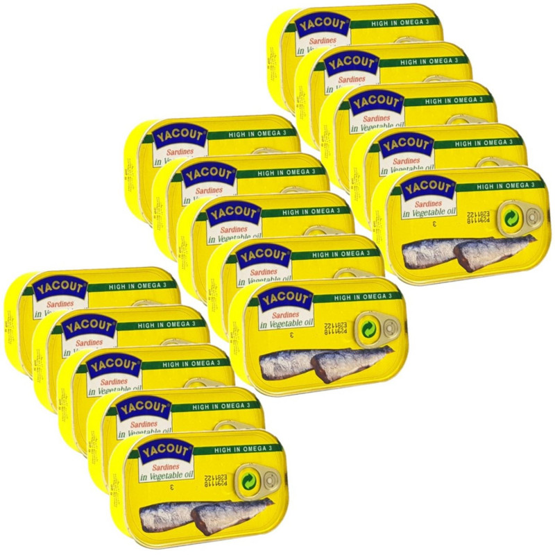 Lot 15x Sardines à l'huile - Conserve 125g