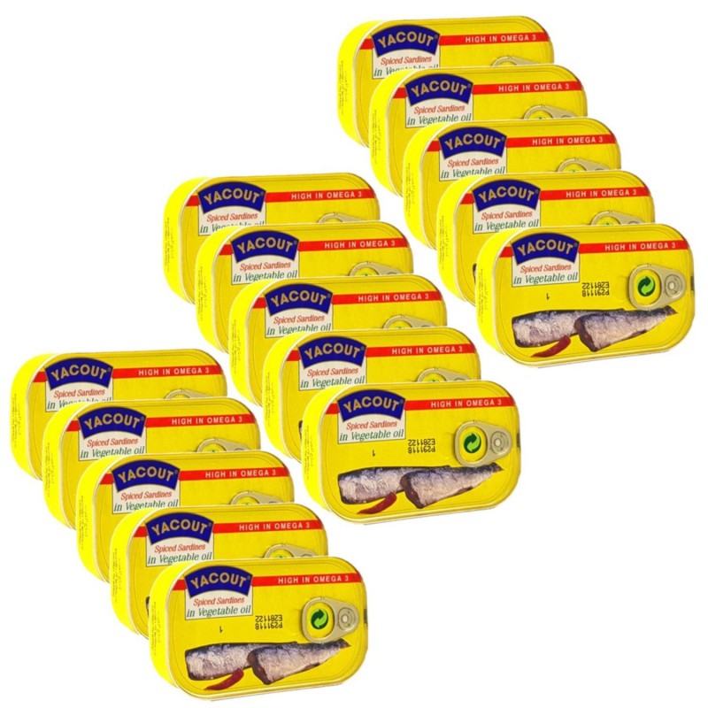 Lot 15x Sardines pimentées à l'huile - Conserve 125g