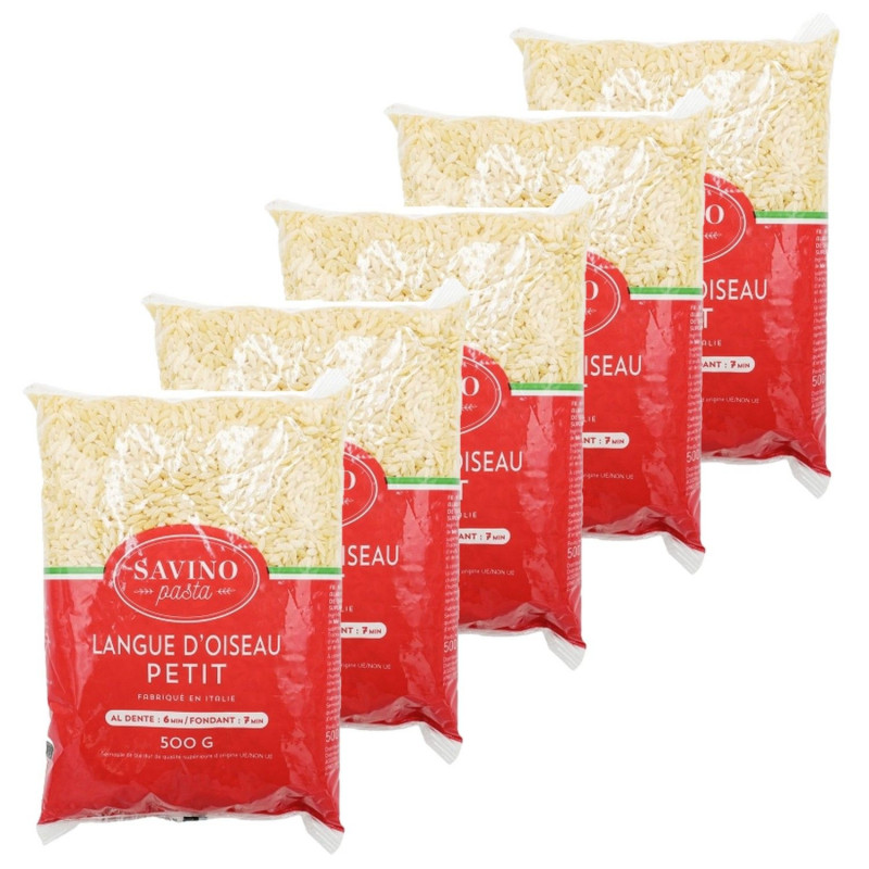 Lot 5x Pâtes langue d'oiseau petit n°75 - Paquet 500g