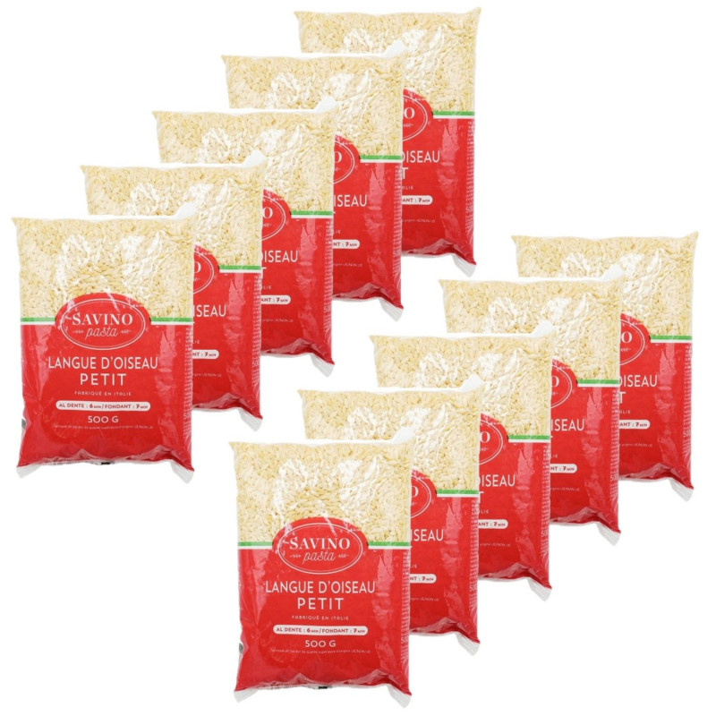 Lot 10x Pâtes langue d'oiseau petit n°75 - Paquet 500g