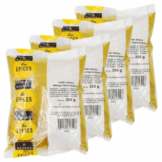 Lot 4x Curry moulu - Sachet 250g