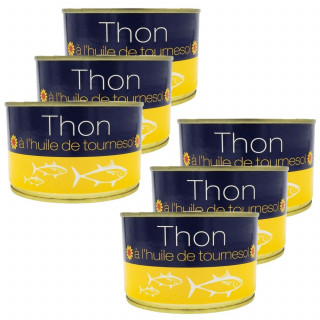 Lot 6x Thon entier à l'huile de tournesol - Conserve 260g