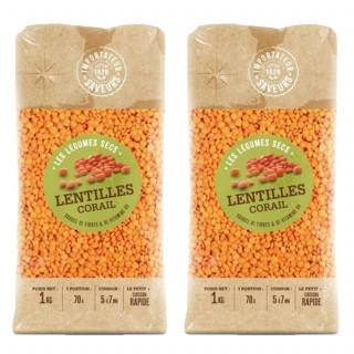Lot 2x Lentilles corail - Paquet 1kg