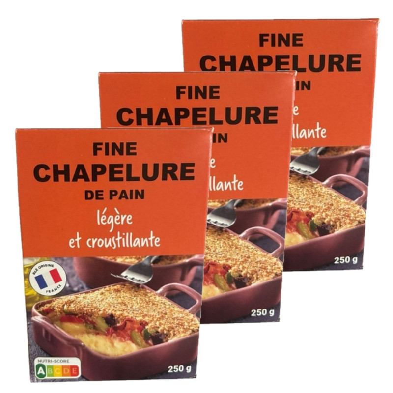 Lot 3x Fine chapelure de pain - Boîte 250g