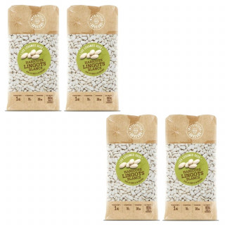 Lot 4x Haricots lingot blancs - Paquet 1kg