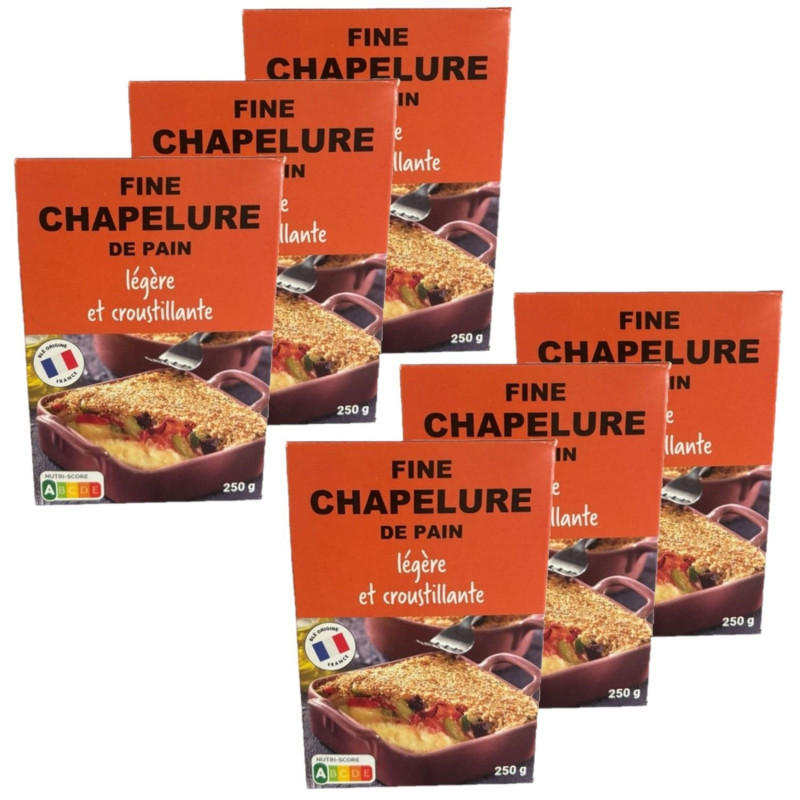 Lot 6x Fine chapelure de pain - Boîte 250g