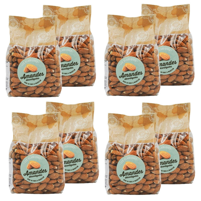 Lot 8x Amandes décortiquées - Paquet 400g