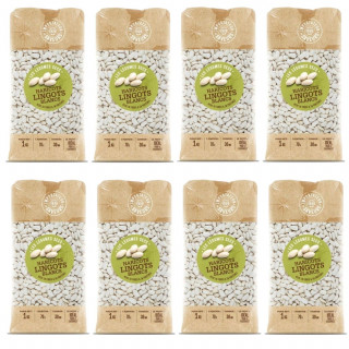 Lot 8x Haricots lingot blancs - Paquet 1kg