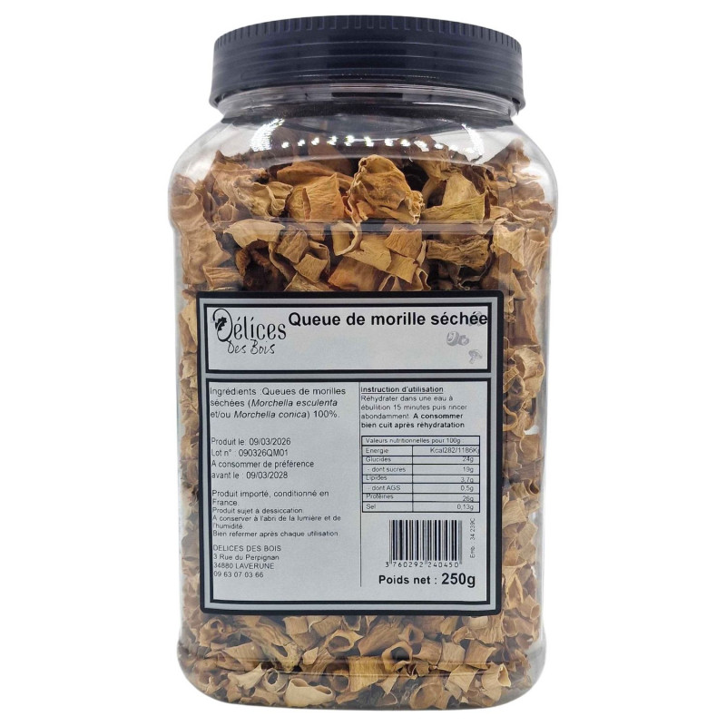 Queues de morilles séchées - Pot 250g
