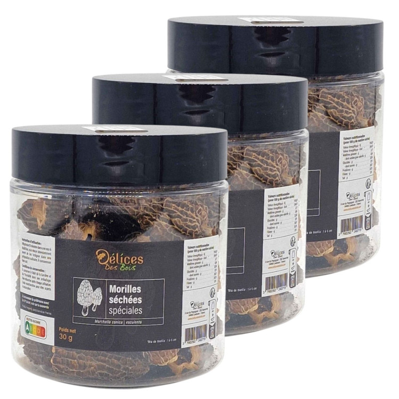 Lot 3x Morilles spéciales séchées - Pot 30g