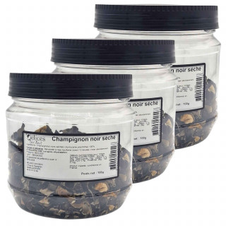 Lot 3x Champignons noirs séchés - Pot 100g