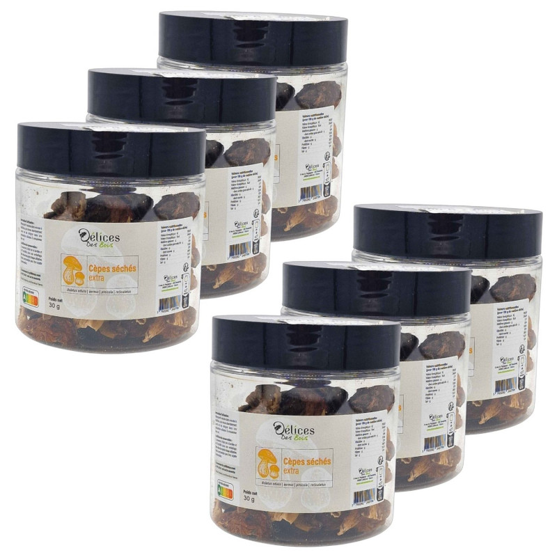 Lot 6x Cèpes extra séchés - Pot 30g