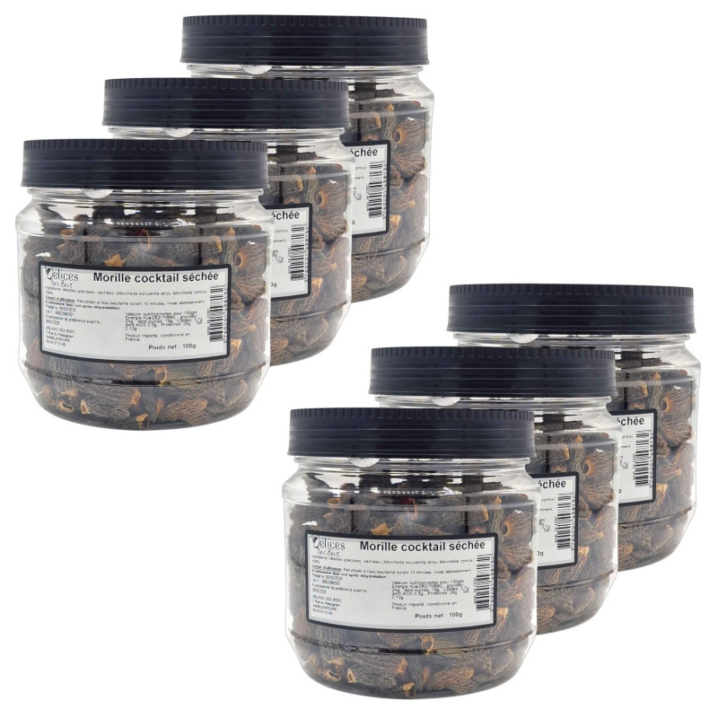 Lot 6x Mini morilles séchées - Pot 100g