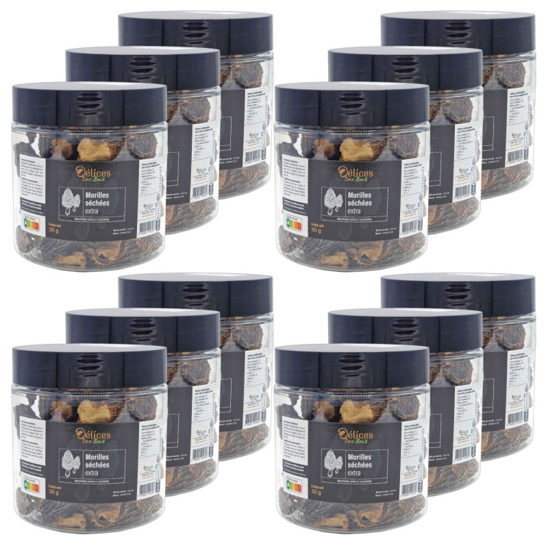 Lot 12x Morilles extra séchées - Pot 30g