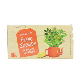 Lot 4x Infusion brûle graisse - Thé vert et maté saveur citron - Boîte 36g