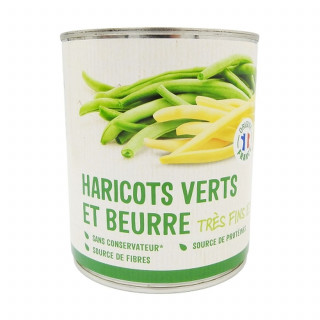 Lot 12x Duo de haricots verts et haricots beurre - Conserve 800g