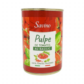 Lot 12x Pulpe de tomates au basilic - Conserve 400g