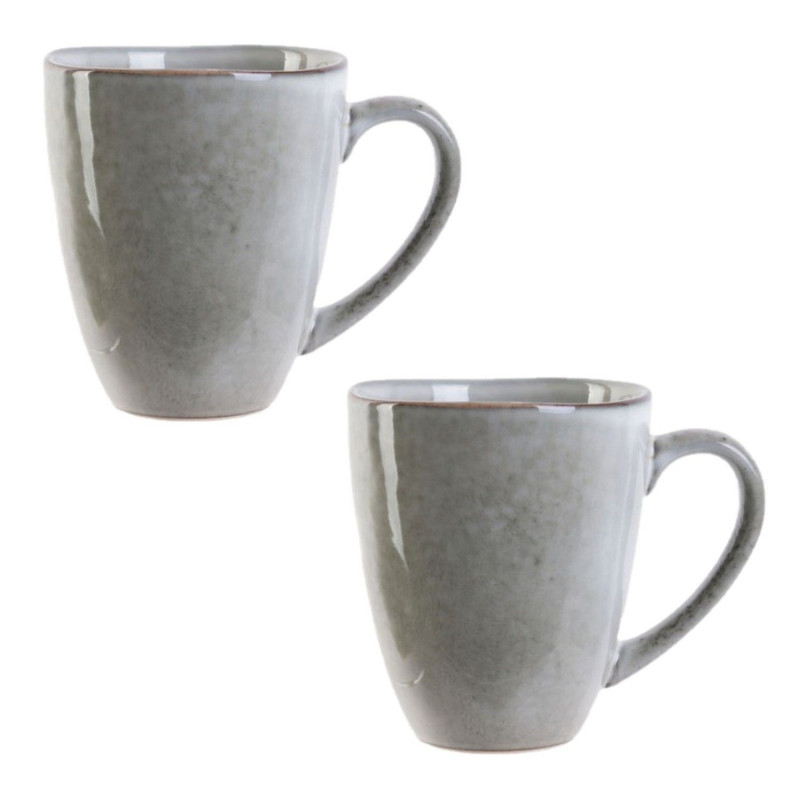 Lot 2x Mug design Au gré du temps - 300 ml - Gris