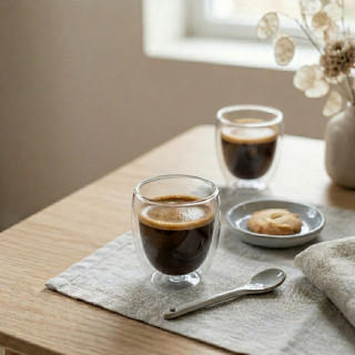 2 Tasses à café double paroi - Verre