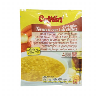 Soupe saveur boeuf avec pâtes étoiles - Sachet 66g