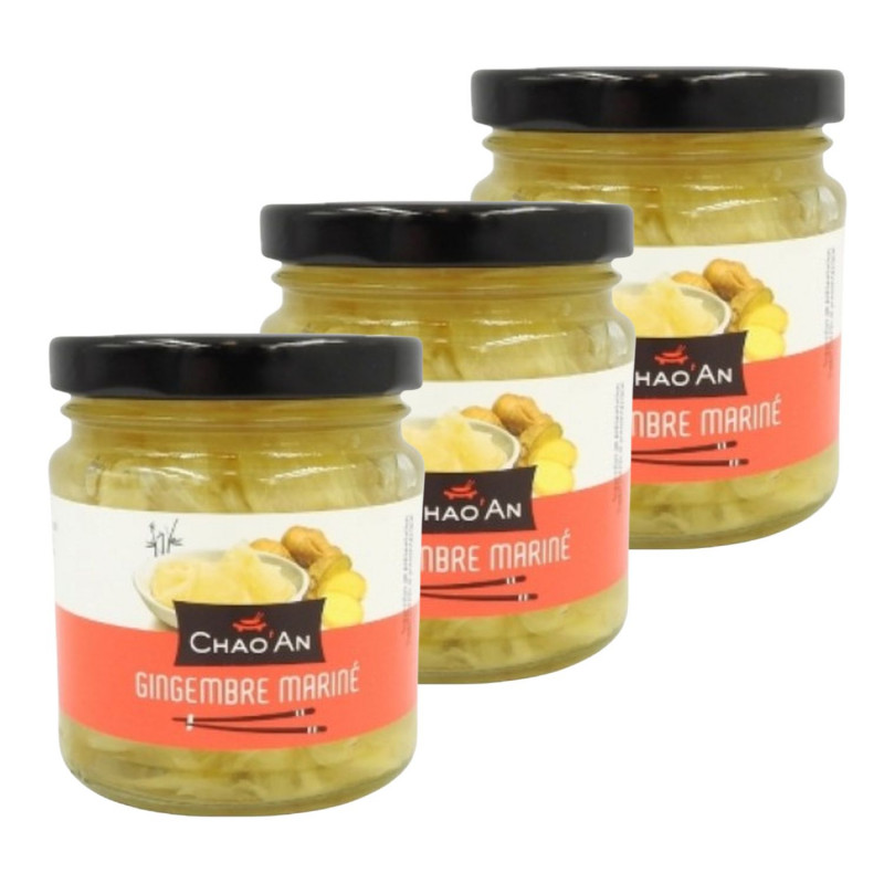 Lot 3x Gingembre mariné - Bocal 190g