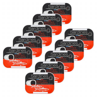 Lot 10x Sardines au piment d'Espelette - Conserve 115g