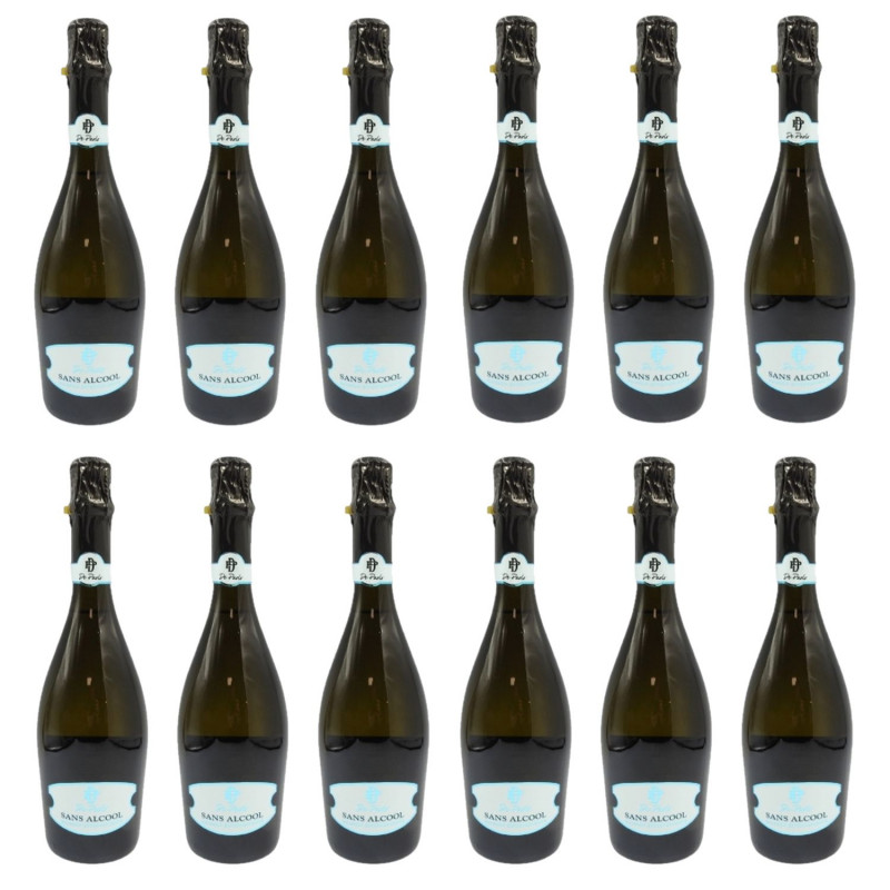Lot 12x Boisson effervescente sans alcool - Bouteille 750ml