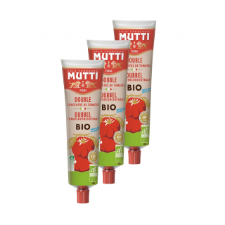 Lot 3x Double concentré de tomates Bio - sans sel ajouté - Tube 185g