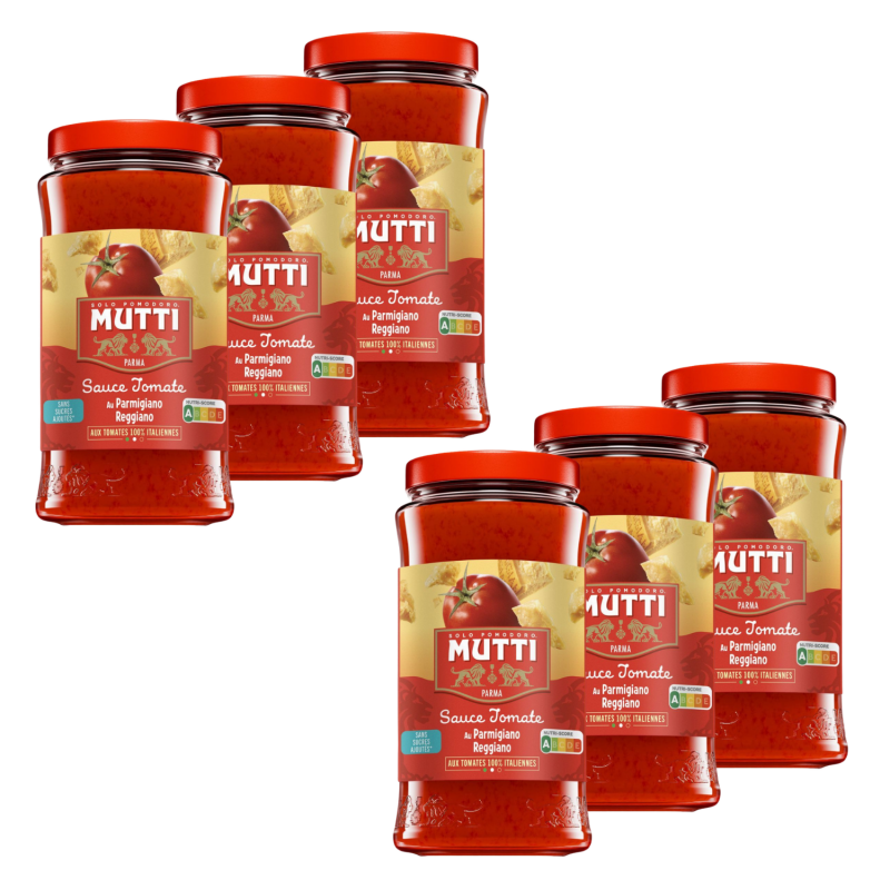 Lot 6x Sauce tomates et parmesan - Bocal 400g