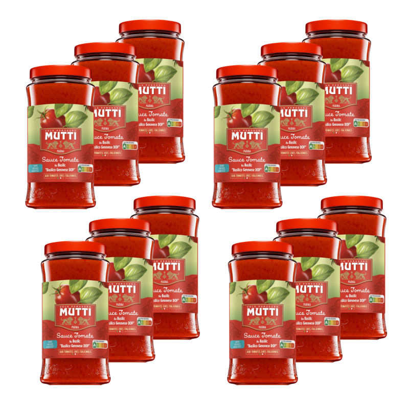 Lot 12x Sauce tomates et basilic - Bocal 400g