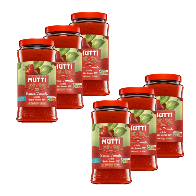 Lot 6x Sauce tomates et basilic - Bocal 400g