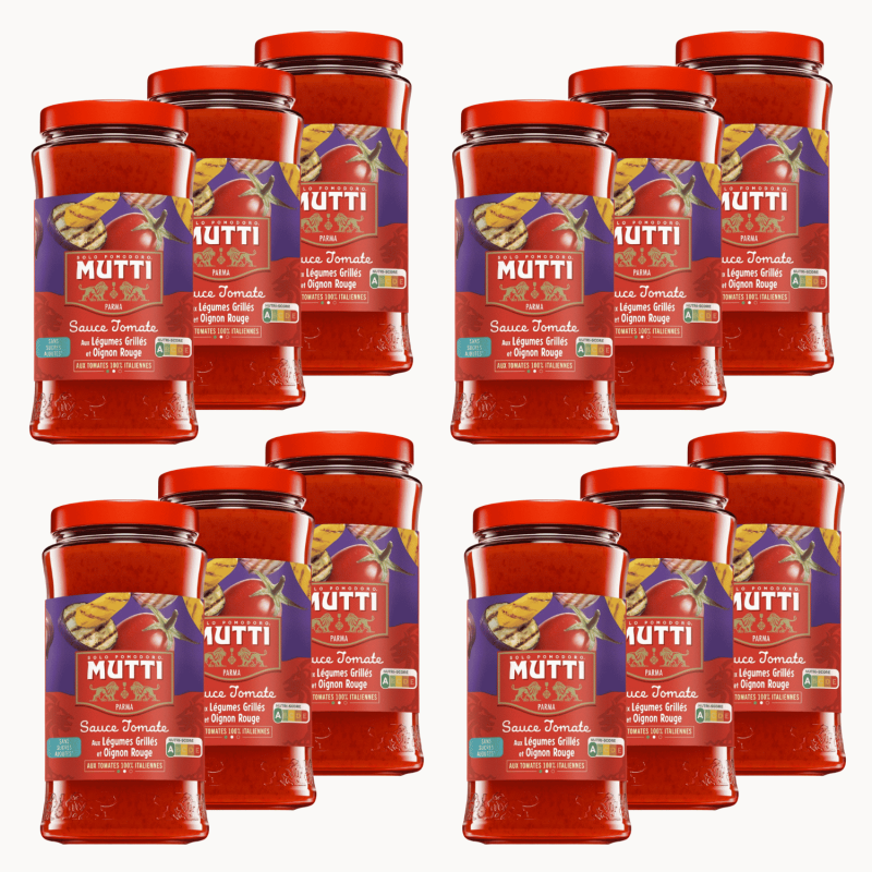 Lot 12x Sauce tomate aux légumes grillées et oignon rouge - Bocal 400g