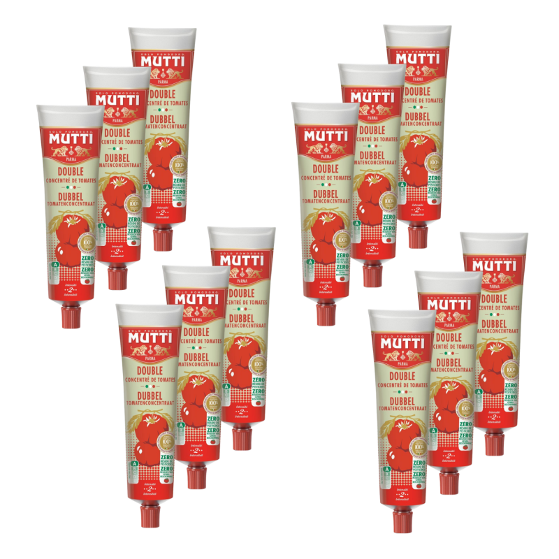 Lot 12x Double concentré de tomates - Zéro résidu de pesticides - Tube 130g