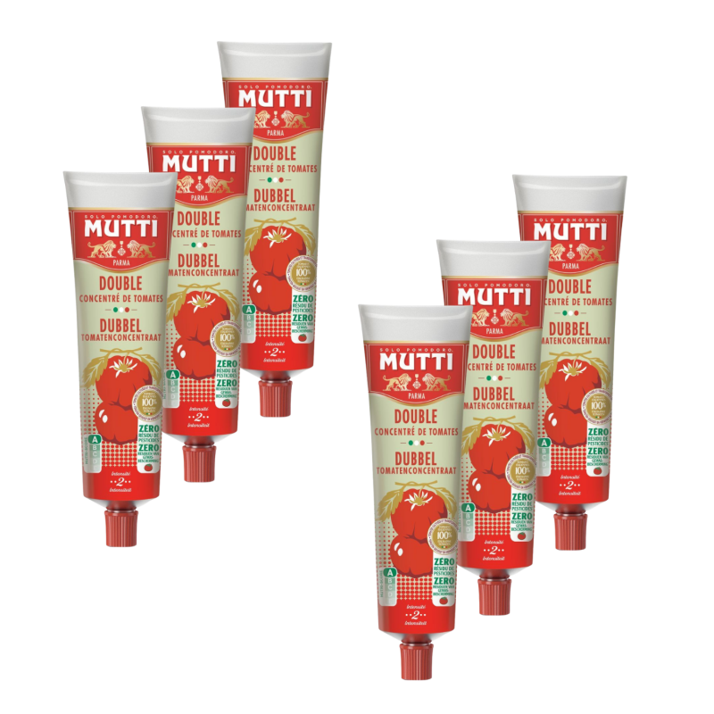 Lot 6x Double concentré de tomates - Zéro résidu de pesticides - Tube 130g