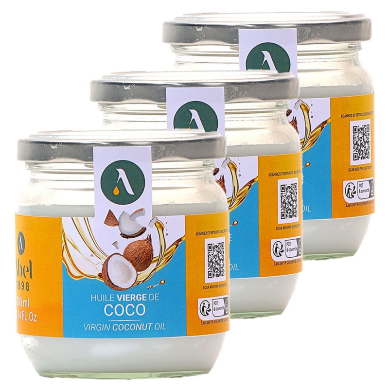 Lot 3x Huile vierge de coco - Pot 300ml
