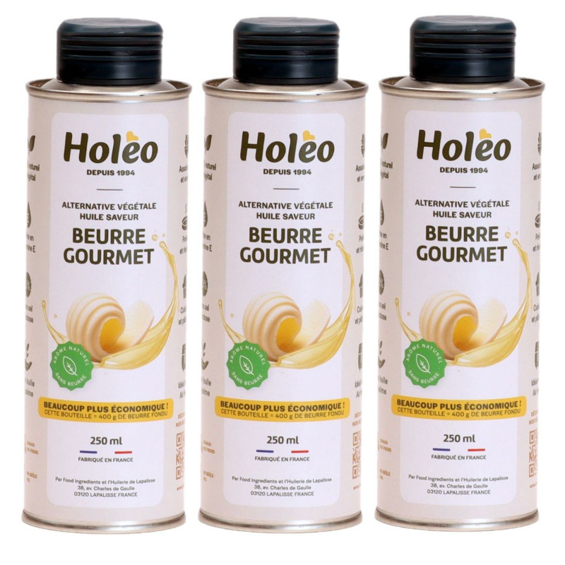 Lot 3x Huile saveur beurre gourmet - Bidon 250ml
