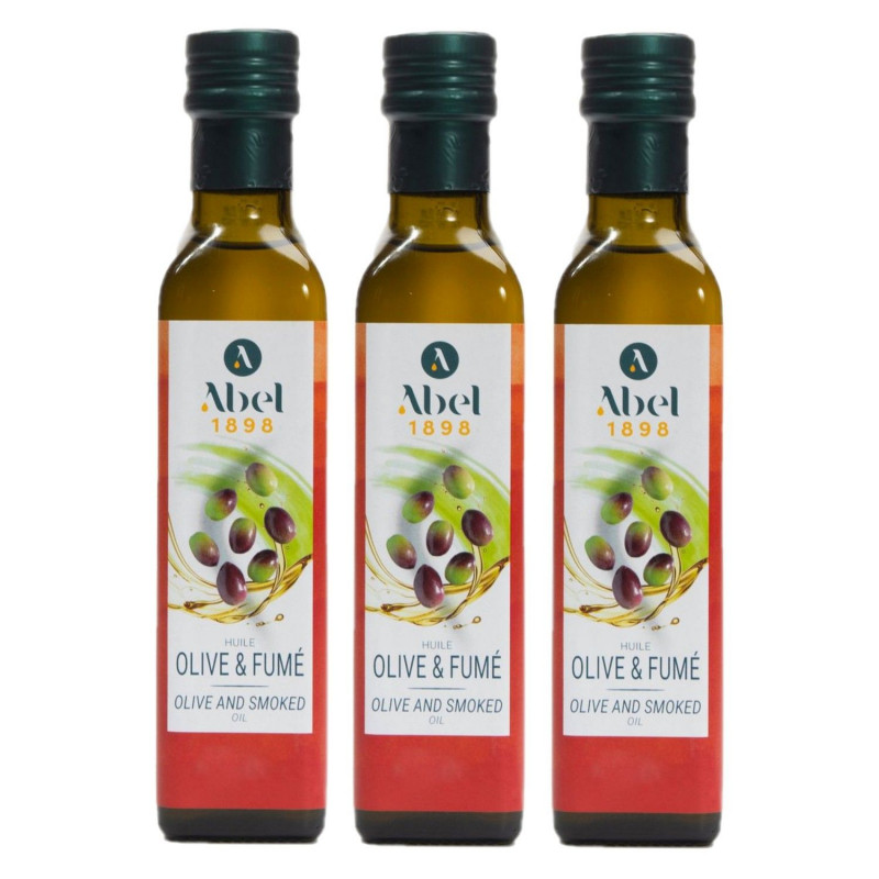 Lot 3x Huile olive et fumé - Bouteille 250ml