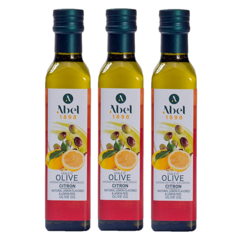Lot 3x Huile d’olive arôme citron - Bouteille 250ml