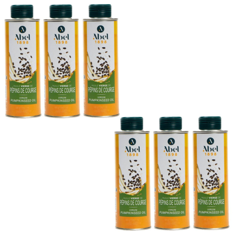 Lot 6x Huile vierge de pépins de courge - Bidon 250ml
