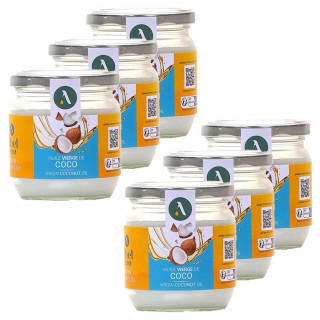 Lot 6x Huile vierge de coco - Pot 300ml